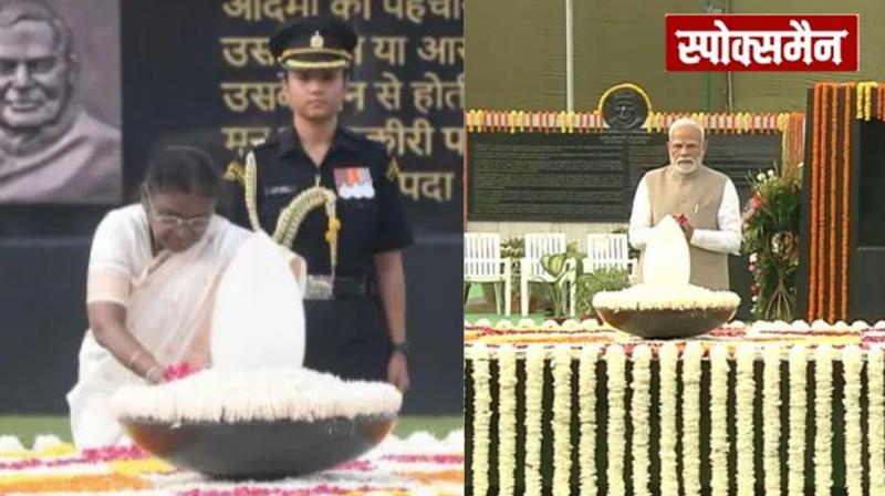 PM Modi-President Murmu paid tribute to Atal Bihari Vajpayee on his 7th death anniversary news in hindi 