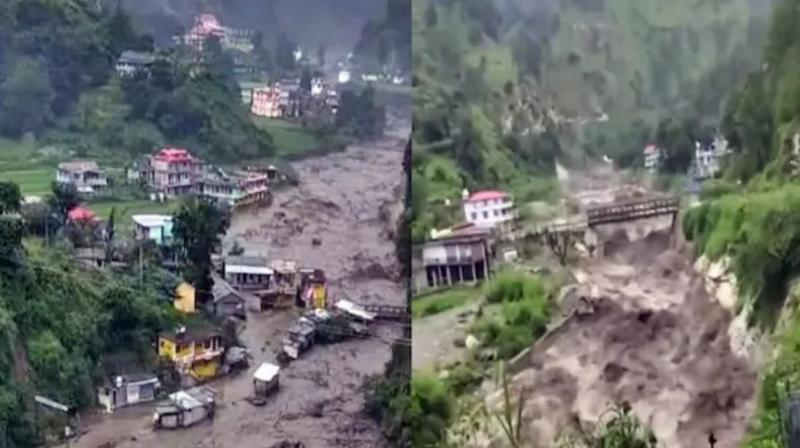 Flood due to cloudburst in himachal pradesh news in hindi
