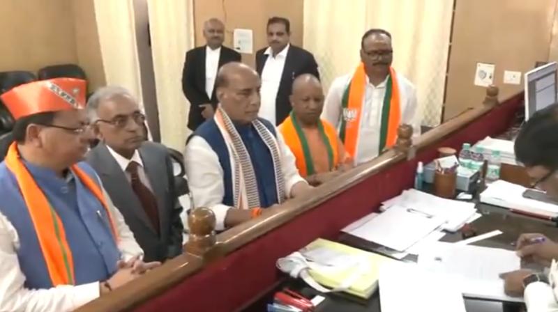 Rajnath Singh Files Nomination in Lucknow news in hindi