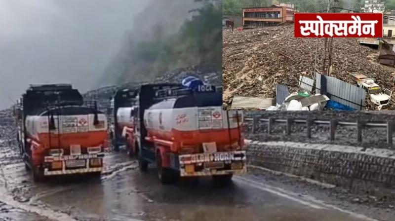 Heavy destruction due to rain and floods in Jammu and Kashmir major roads closed news in hindi 