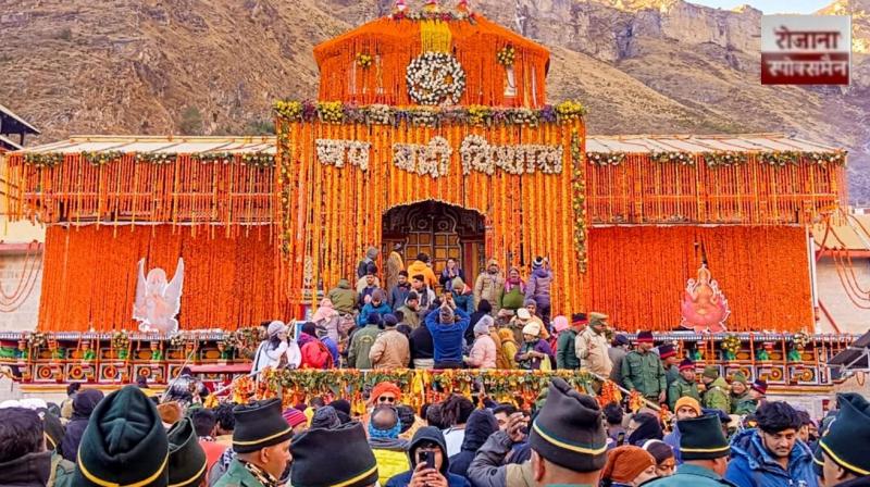 The doors of the Badrinath temple closed