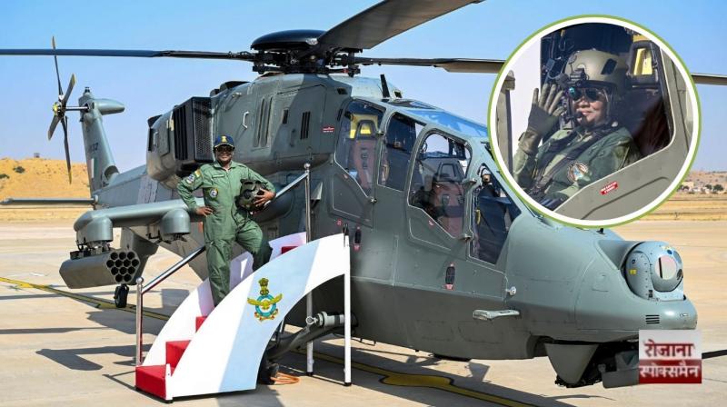 Murmu flies as co-pilot in LCH 'Prachand' near India-Pak border in Jaisalmer