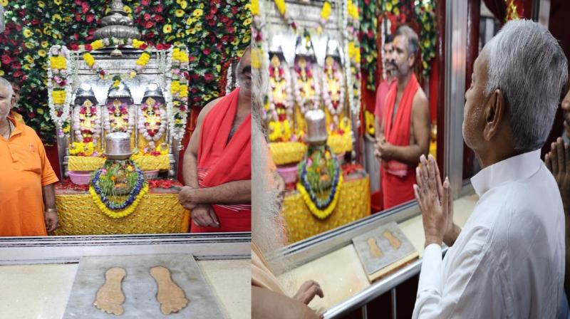 CM Nitish Kumar performed Maha Ashtami Puja for happiness, peace and prosperity of the state news in hindi