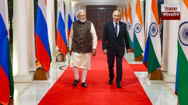 PM Modi presented Putin with a copy of the Bhagavad Gita written in Russian.