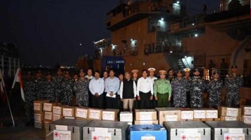 More than 50 tonnes of relief material sent by India reached Yangon News In Hindi