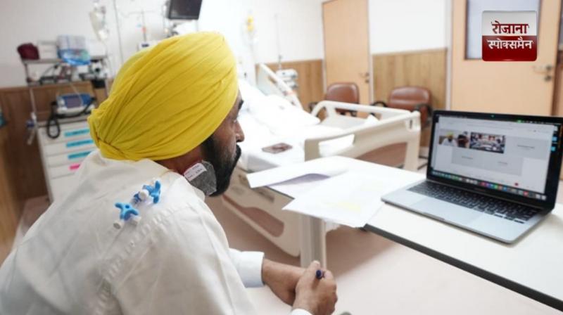 Chief Minister Bhagwant Mann chairing the Punjab Cabinet meeting from the hospital news in hindi 