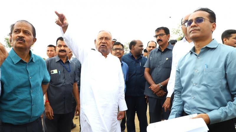 CM nitish inspected under construction 6 lane Sherpur-Dighwara Ganga Bridge news in hindi