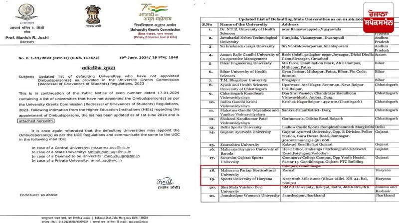 Three universities of Haryana declared defaulters news in hindi