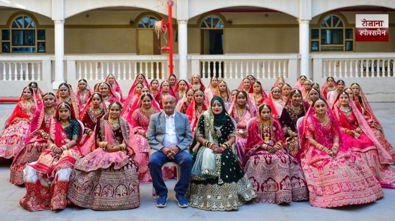 The P.P. Savani family organized a grand mass wedding for 133 fatherless daughters.