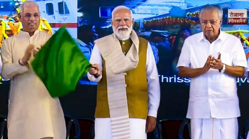 PM Modi flags off three Amrit Bharat Express trains in Thiruvananthapuram