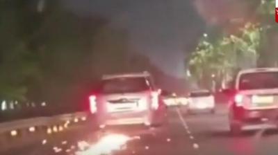 Lucknow Accident SUV hits bike Video News In Hindi