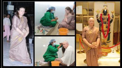 Pawan Kalyan wife Anna Lezhneva offered hair for her son at Tirumala news In hindi