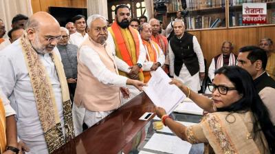 Bihar CM Nitish Kumar files nomination papers for Rajya Sabha elections