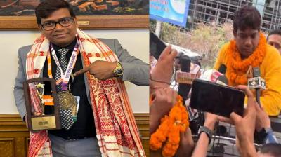 Bihar News: Dr. Rajneesh Kant, who returned from London, got a warm welcome at Patna airport.