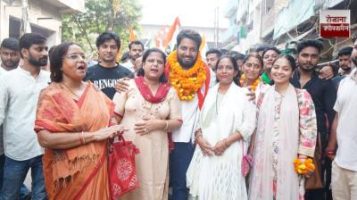 A grand foot march and public interaction program of Congress candidate Shashant Shekhar was organized today hindi news