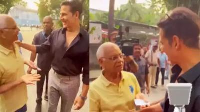Old man complains to Akshay Kumar toilet Video Viral News In Hindi