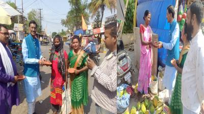  MP Sanjay Seth distributed pottery in Harmu and Hatia