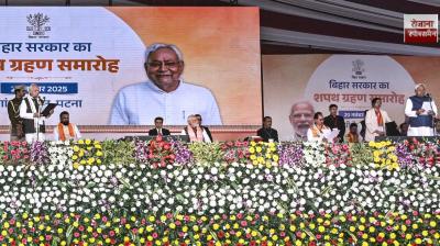 Bihar swearing-in ceremony: Nitish Kumar becomes Chief Minister, Vijay Sinha and Samrat Chaudhary take over as Deputy CMs – see full details