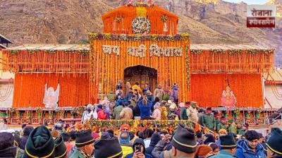 The doors of the Badrinath temple closed