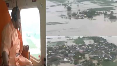 Cm yogi visited the flood affected areas UP news In hindi