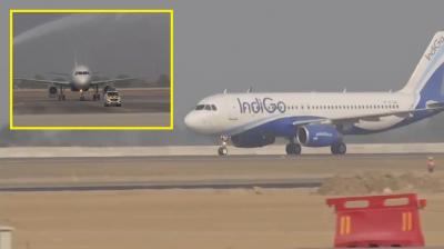 First successful landing at Noida International Airport News in hindi