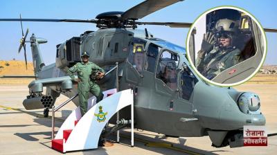 Murmu flies as co-pilot in LCH 'Prachand' near India-Pak border in Jaisalmer