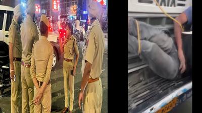 Punjab: Accused of stealing wheat tied to the bonnet of a moving truck in Muktsar