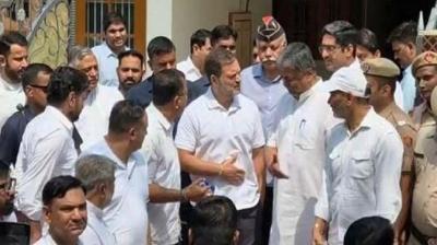 Rahul met the family of Pahalgam victim Lieutenant Vinay Narwal news in hindi