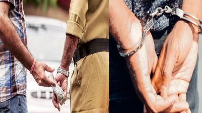 Traffic police personnel arrested for taking bribe from auto rickshaw driver