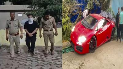 High speed Lamborghini Noida Accident news in hindi