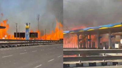 fire broke out near a petrol pump in Kutch, Gujarat news in hindi
