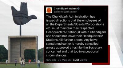 Leave of all employees and officers canceled in Chandigarh News In Hindi