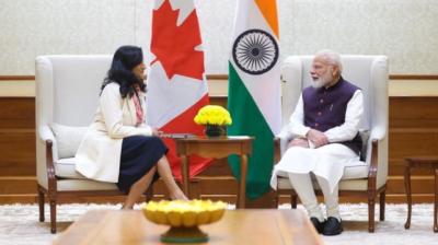 Canadian Foreign Minister Anita Anand meets PM Modi news in hindi