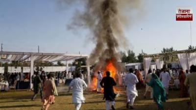 Bride and groom among 8 killed in gas cylinder blast at wedding in Pakistan