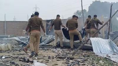 Firecracker Factory Blast: Massive fire in a firecracker factory in Kaushambi, Uttar Pradesh