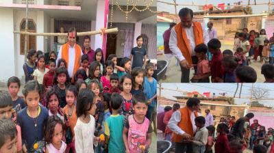  A. P. Pathak distributed grains and sweets among children