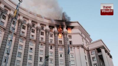 Russian strikes damage cabinet building in Kyiv news in hindi